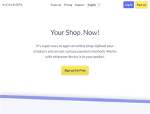 Tablet Screenshot of kickshops.com